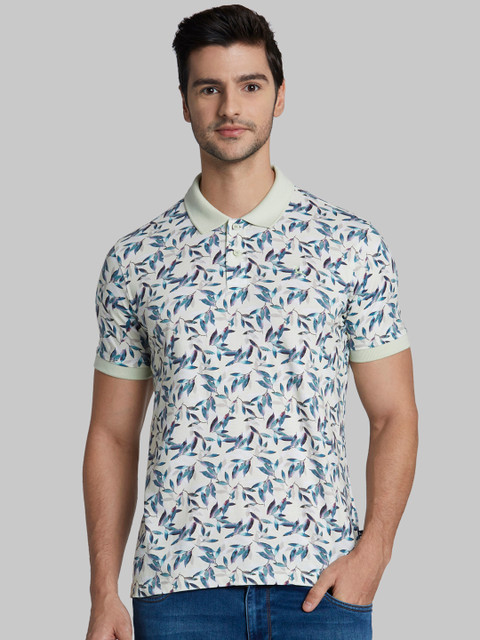 

Parx Men Green Printed Polo Collar T-shirt