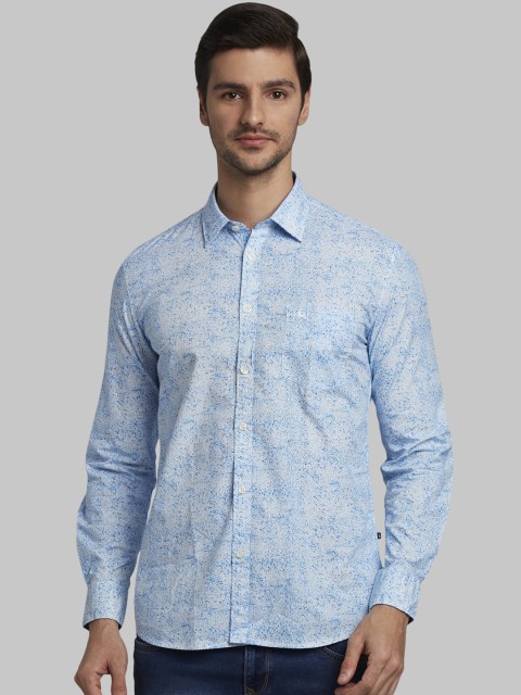

Parx Men Blue Slim Fit Printed Casual Shirt