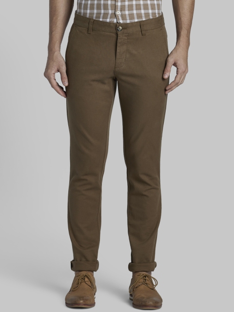 

Parx Men Brown Tapered Fit Solid Regular Trousers, Khaki