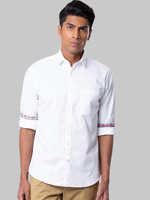 

Raymond Men White Slim Fit Solid Casual Shirt