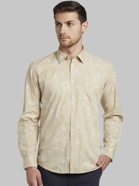 

Parx Men Beige Slim Fit Printed Casual Shirt