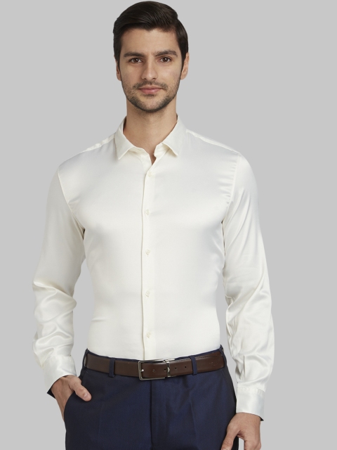 

Parx Men Cream-Coloured Slim Fit Solid Casual Shirt