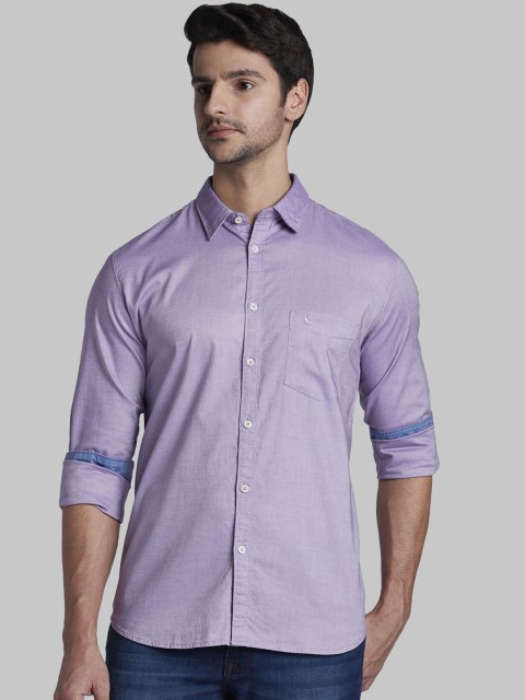 

Parx Men Purple Slim Fit Solid Casual Shirt