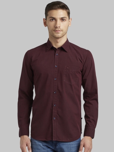 

Parx Men Maroon Slim Fit Solid Casual Shirt