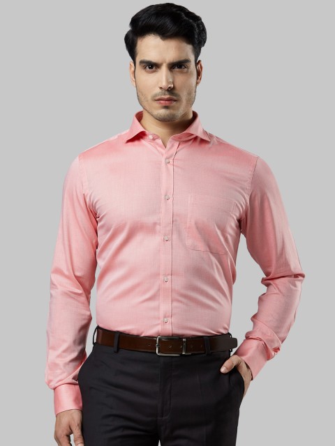 

Raymond Men Peach-Coloured Regular Fit Solid Formal Shirt