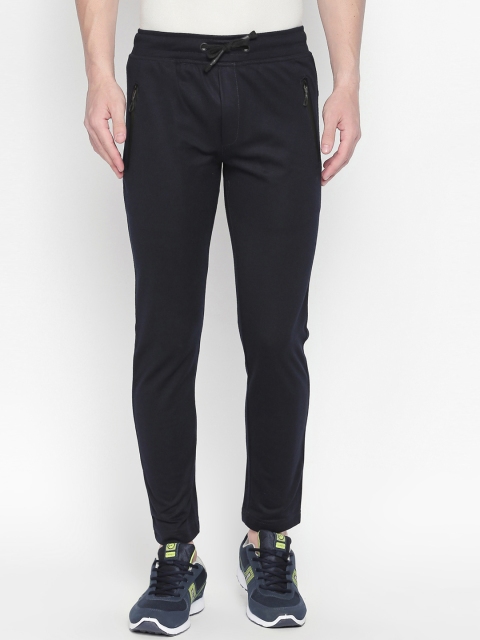 

AVOQ Men Navy Blue Solid Track Pants