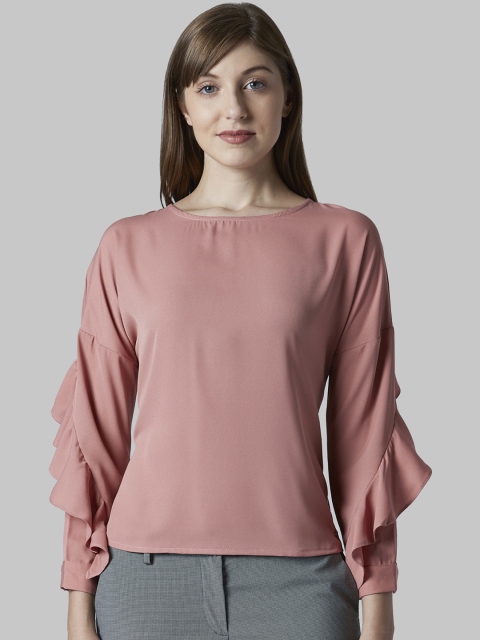 

Park Avenue Women Peach-Coloured Solid Top