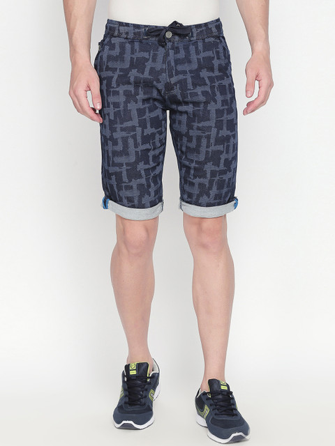 

beevee Men Blue Printed Regular Fit Regular Shorts