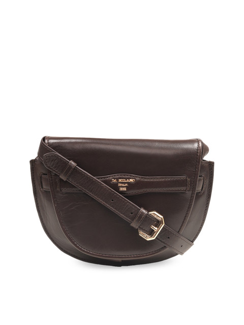 

Da Milano Brown Solid Leather Sling Bag