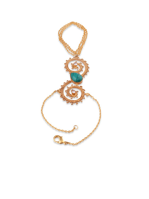 

AccessHer Gold Color Copper Material Haathphool Bracelet