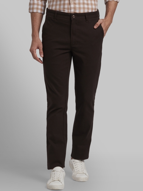 

Parx Men Brown Slim Fit Solid Regular Trousers