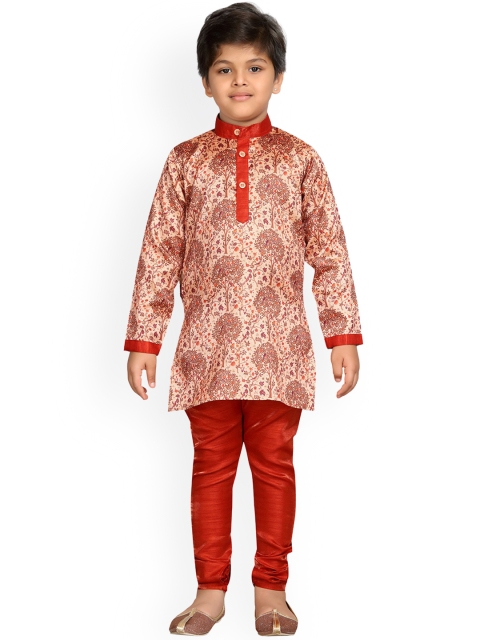 

Aj DEZInES Boys Red Printed Kurta with Pyjamas