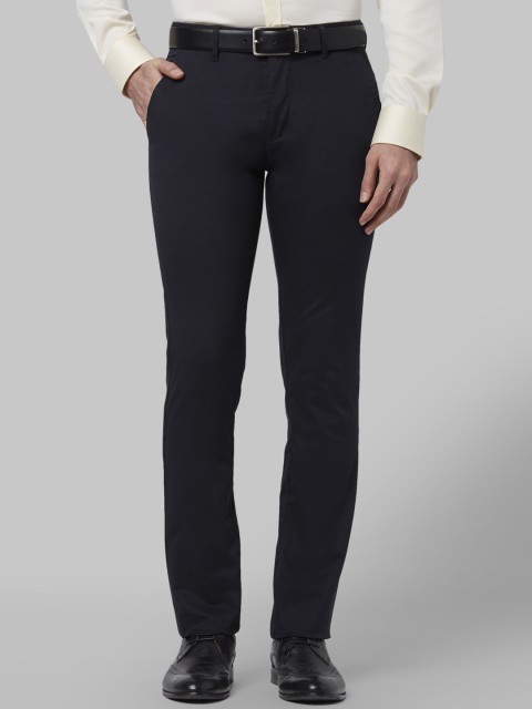 

Park Avenue Men Blue Tapered Fit Solid Formal Trousers