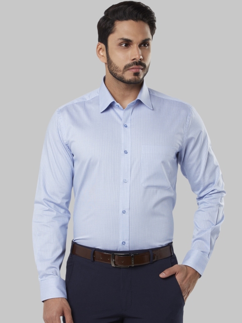 

Raymond Men Blue Regular Fit Self Design Formal Shirt