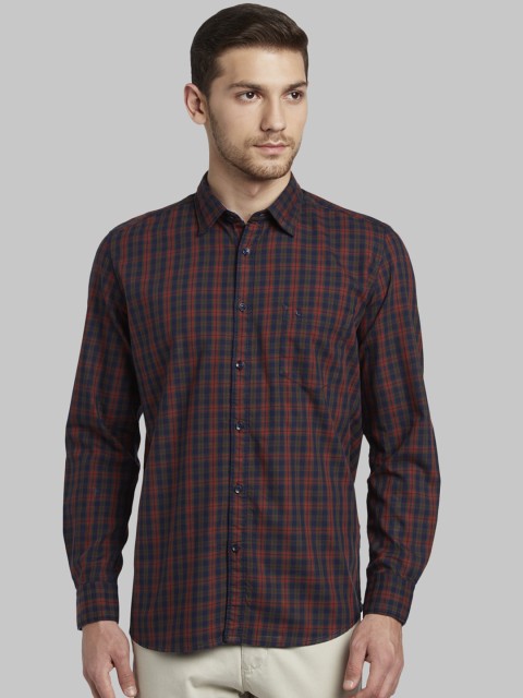 

Parx Men Blue & Red Slim Fit Checked Casual Shirt