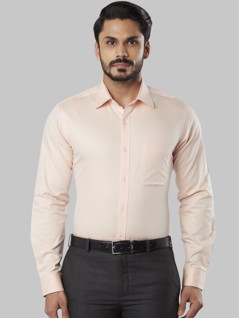 

Raymond Men Peach-Coloured Slim Fit Self Design Formal Shirt