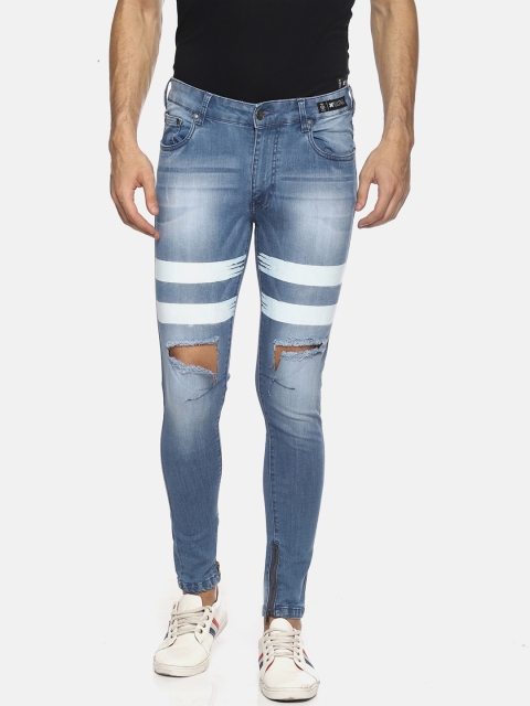 

KULTPRIT Men Blue Skinny Fit Mid-Rise Slash Knee Stretchable Jeans
