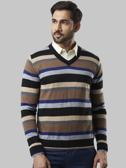

Raymond Men Multicoloured Striped Sweater, Multi