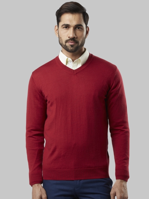 

Raymond Men Red Solid Sweater