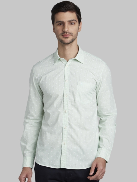 

Parx Men Green Slim Fit Printed Casual Shirt