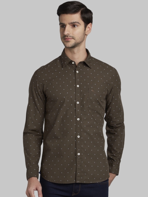 

Parx Men Brown Slim Fit Printed Casual Shirt