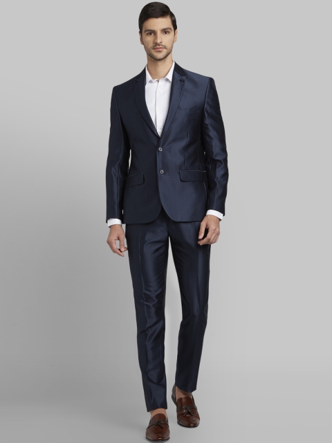 

Parx Men Blue Solid Regular-Fit Single-Breasted Formal Suit