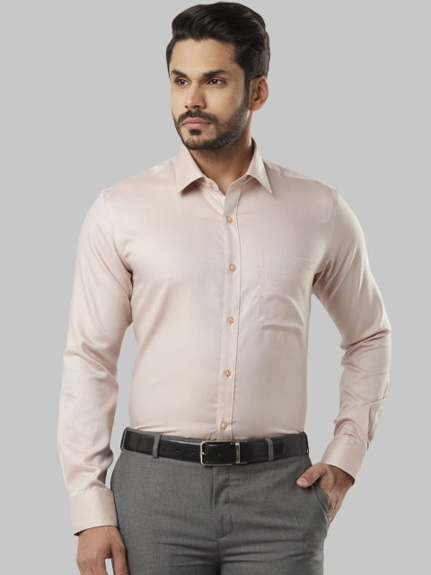 

Raymond Men Orange Regular Fit Self Design Formal Shirt