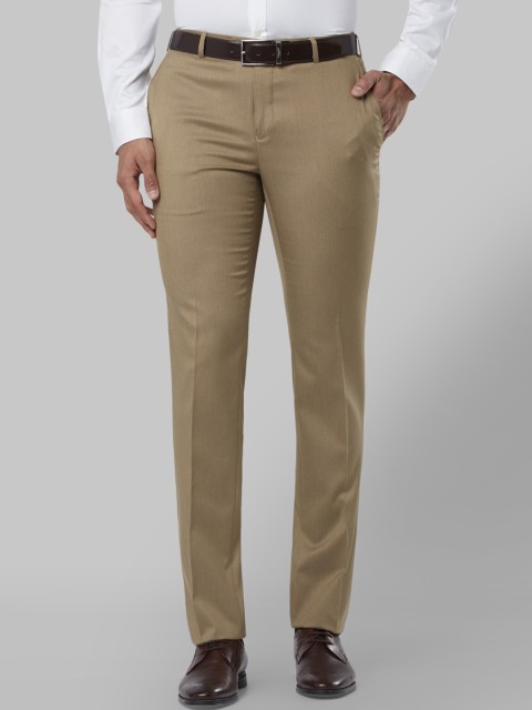 

Raymond Men Beige Slim Fit Solid Formal Trousers