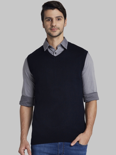

Parx Men Navy Blue Solid Pullover
