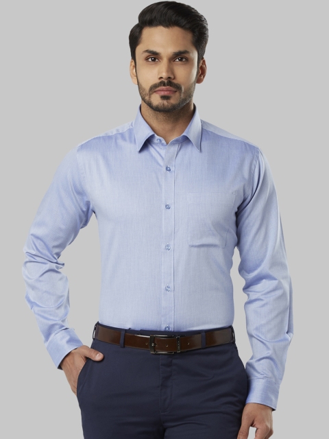 

Raymond Men Blue Slim Fit Self Design Formal Shirt