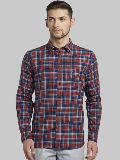 

Parx Men Blue & Red Slim Fit Checked Casual Shirt
