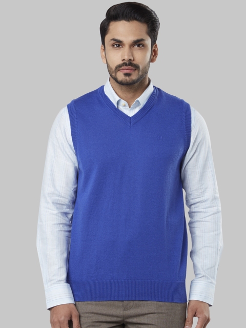

Raymond Men Blue Solid Sweater