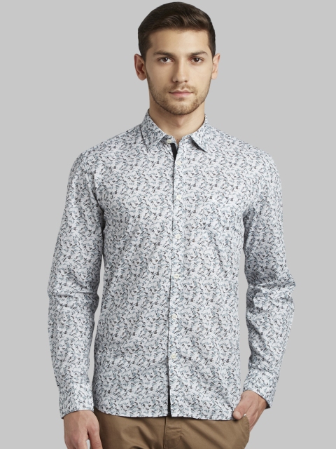 

Parx Men Green & Grey Slim Fit Printed Casual Shirt