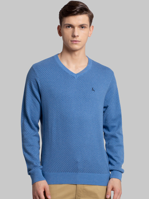 

Parx Men Blue Printed Pullover