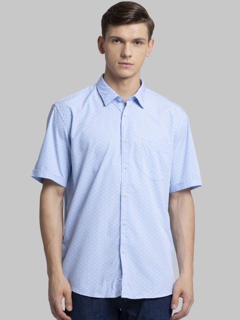 

Parx Men Blue Slim Fit Printed Casual Shirt