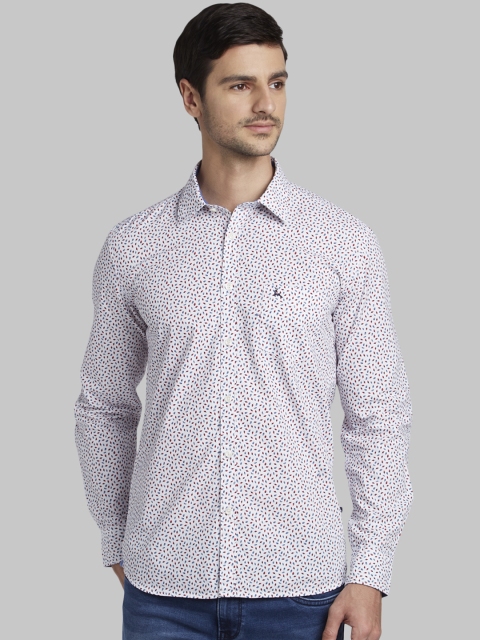 

Parx Men White Slim Fit Printed Casual Shirt