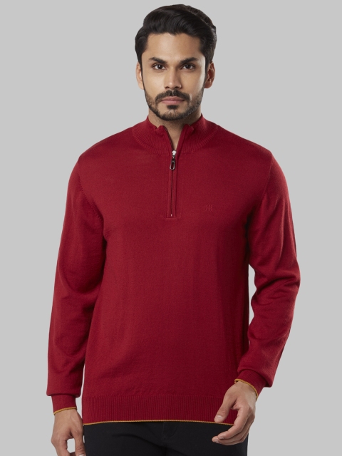 

Raymond Men Red Solid Sweater