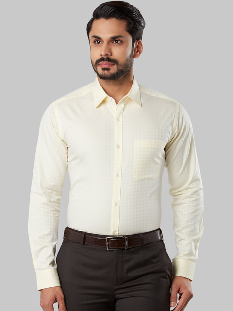 

Raymond Men Yellow Slim Fit Self Design Formal Shirt