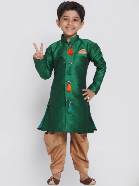 

JBN Creation Boys Green & Beige Sherwani Set