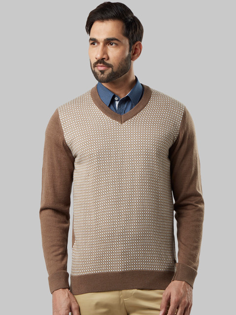 

Raymond Men Brown Printed Sweater