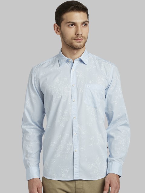

Parx Men Blue Slim Fit Printed Casual Shirt