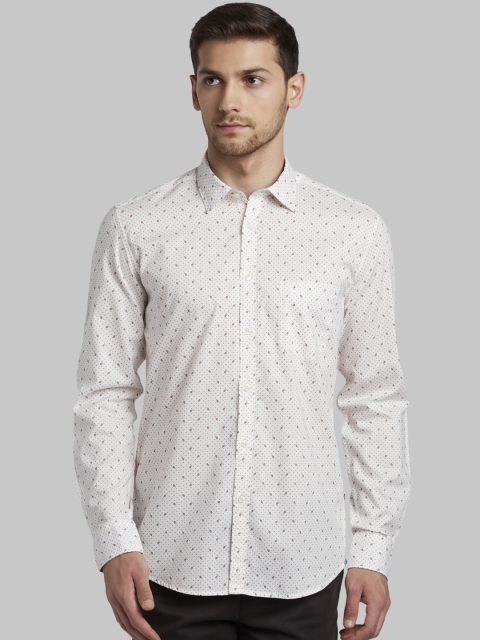 

Parx Men Beige Slim Fit Printed Casual Shirt
