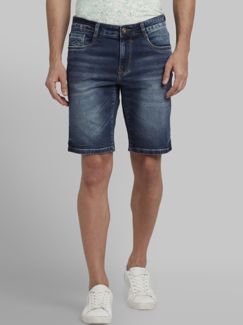 

Parx Men Blue Washed Regular Fit Denim Shorts