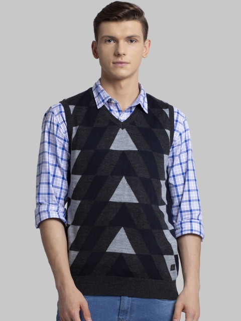 

Parx Men Grey Printed Sweater