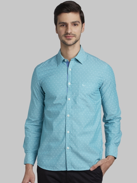 

Parx Men Green Slim Fit Printed Casual Shirt