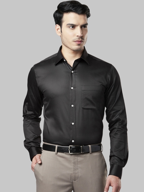 

Raymond Men Black Slim Fit Solid Party Shirt