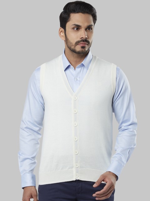 

Raymond Men White Solid Sweater