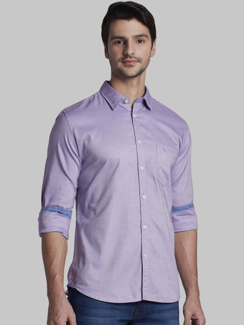 

Parx Men Purple Slim Fit Solid Casual Shirt