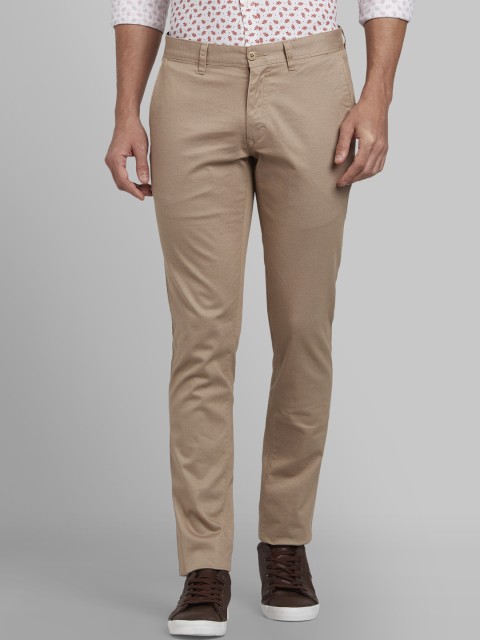

Parx Men Beige Tapered Fit Self Design Regular Trousers