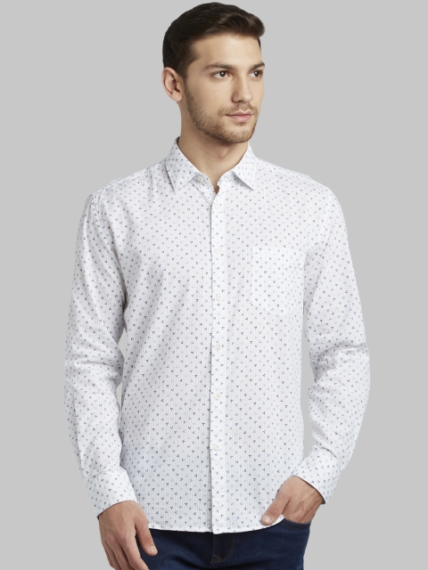 

Parx Men White Slim Fit Printed Casual Shirt